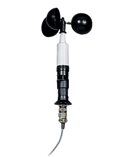 The YOUNG  **Model 12102 Gill 3-Cup Anemometer**  measures horizontal wind speed.  The three UV resistant hemispherical cup assembly is attached to a high quality tach-generator transducer to produce a DC voltage that is linearly proportional to air velocity.  A mounting bracket is included that installs on a standard ¾ inch IPS threaded pipe.