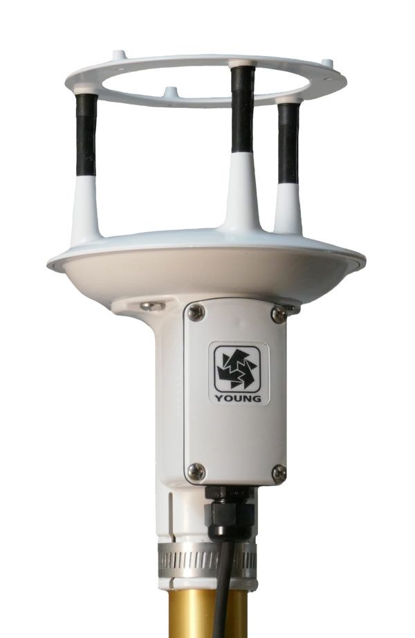 The YOUNG **Model 91000 ResponseONE™ Ultrasonic Anemometer **measures wind speed and wind direction with no moving parts.  The IP66 rated construction enables reliable operation in severe environments.  Each sensor is fully wind tunnel tested and calibrated to provide accurate wind measurement over a wide operating range.  Standard serial output formats include SDI-12, NMEA, and ASCII text.  Output may be continuous or polled to conserve power.  Standard RS-232 or RS-485 serial formats enable direct integration with YOUNG displays, marine NMEA systems, data loggers or other compatible serial devices.  The sensor mounts on a standard 1-inch IPS pipe.  A mounting orientation ring is included that engages with the base of the sensor to retain orientation when the sensor is removed for maintenance.  Terminations are made in a junction box at the base of the sensor by small clamp-style connectors (no special connectors are required).

The YOUNG **Model 91000B ResponseONE™ Ultrasonic Anemometer** is black in construction.  All other features are identical to Model 91000.

The YOUNG **Model 91500 ResponseONE™ Ultrasonic Anemometer **includes an internal compass to provide orientation for wind direction, making it ideal for mobile or portable applications.

The YOUNG **Model 91500B ResponseONE™ Ultrasonic Anemometer** is black in construction.  All other features are identical to Model 91500.